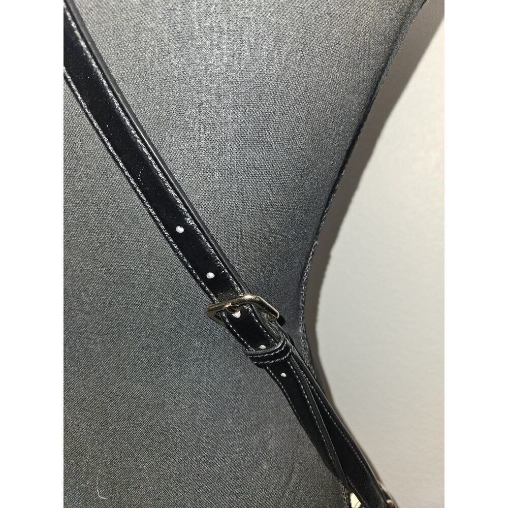 Kate Spade Chelsea Park Black Cream Striped Patent Leather Mini Crossbody 7x5x3 - Picture 3 of 13